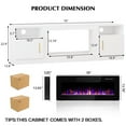 thumbnail image 6 of Bossin Fireplace TV Stand with 36 inch Fireplace Up to 80" TVs,LED Light Entertainment Center and Storage, 70" Modern Wood Media TV Console with Highlight Cabinet for Living Room, 6 of 8