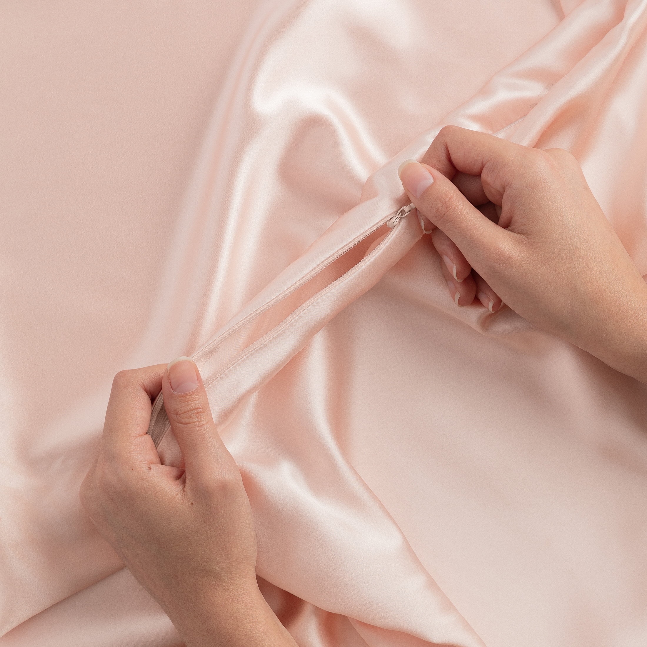100% Mulberry Silk Pillowcase for Hair and Skin by Noble Linens, Blush