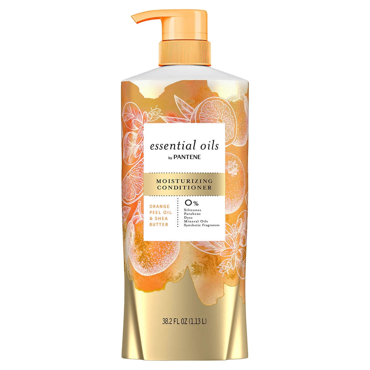 Essential Oils by Pantene Orange Peel Oil & Shea Butter Conditioner, 38