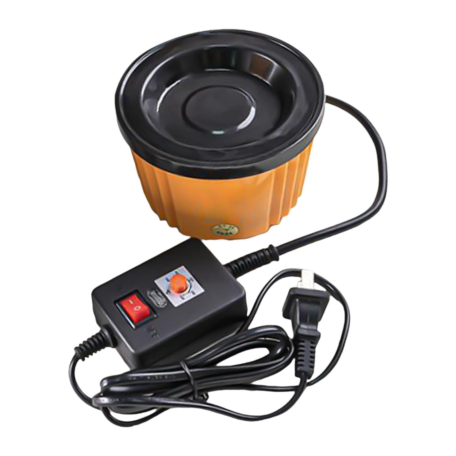 HILABEE Hot Glue Melting Pot Electric Hot Glue Pot 100W Professional Sturdy Yellow Hot Glue Skillet US Adapter for Floral Glue Beads Thermostatic