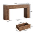 thumbnail image 2 of Condemo 55 inch Farmhouse Console Table with 2 Drawers and LED Light, Rustic Brown, 2 of 7