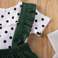 thumbnail image 4 of BemeyourBBs Toddler Baby Girls Summer Clothes Vintage Infant Baby Girls Summer 2 Piece Outfit Polka Dot Collar Short Sleeve T-Shirt and Ruffle Suspender Skirt Set, 4 of 6