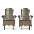 thumbnail image 3 of Munoz Reclining Wood Adirondack Chair with Footrest, Set of 2, Grey, 3 of 9