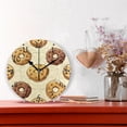 thumbnail image 5 of Hand Painted Biscuits Cute Round Wall Clock Silent Analog Battery Operated Gold Pointer Home Decor 9.84" Diameter, 5 of 11