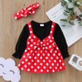 thumbnail image 3 of Gibobby Mameluco para niño Vestido Bodysuit Boys Romper Set Ropa Trajes Dot Girls Bowknot Baby Headband Polka Infant Girls Romper & Mono(Rojo, 0-3 Meses), 3 of 5