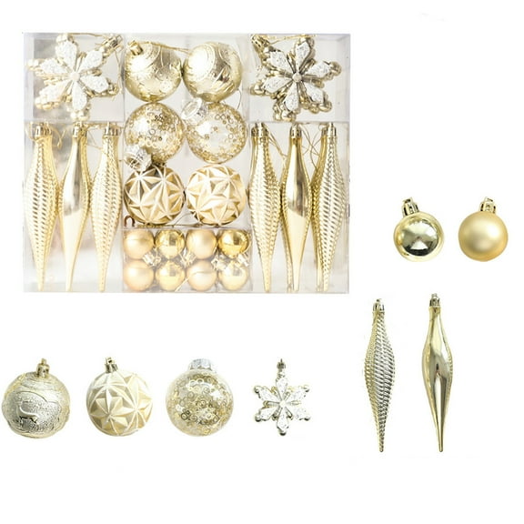 Christmas Christmas Ball Ornaments Set of 40,Christmas Plastic Balls Hanging Decorations Party Supplies