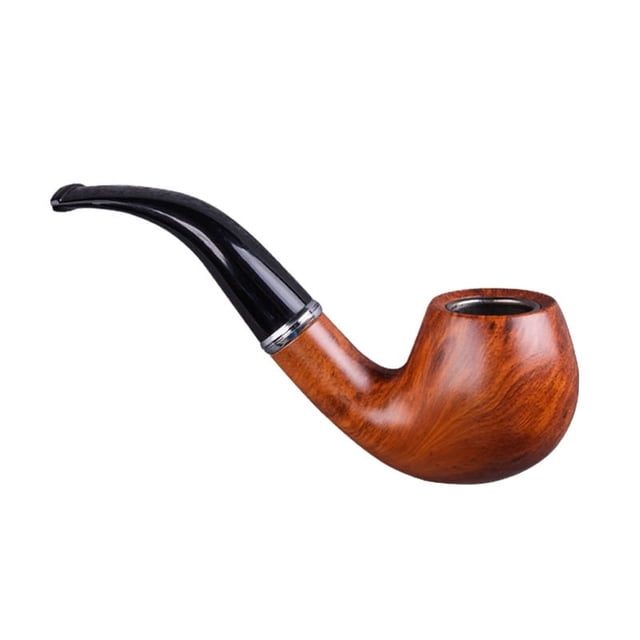 Pipa de tabaco con pulido de alto nivel, pipa de madera para fumar con soporte para pipa de tabaco, diseño clásico doblado,