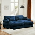 thumbnail image 4 of Blue Ottoman for Modular Sectional Sofa, Single Sofa, Ottoman Seat for Convertible Sectional, Velvet Sofa Couch for Living Room, Bedroom, Apartment, 4 of 8