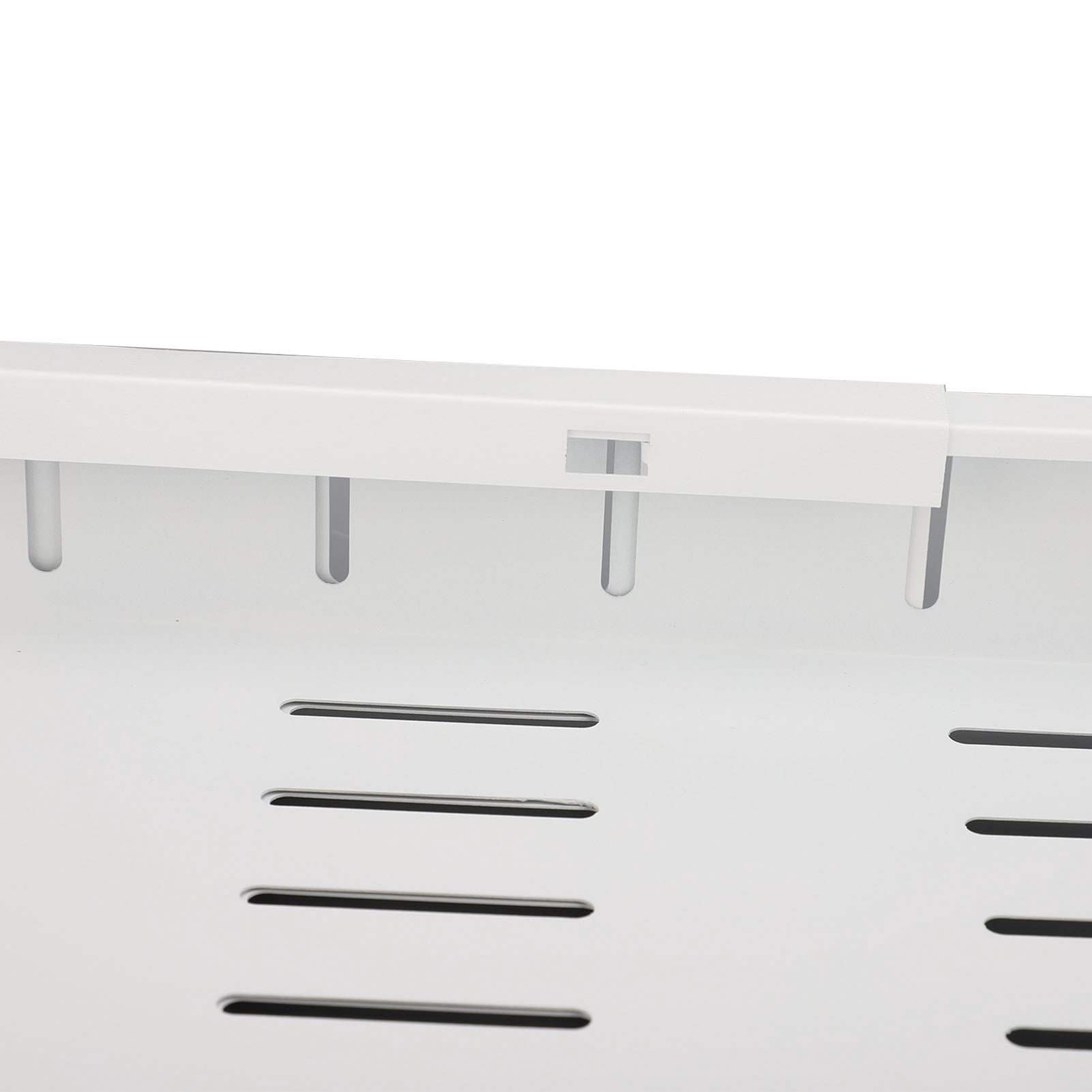 BOKYAN Expandable Pull Out Cabinet Organizer, Adhesive Slide Out Drawer for Kitchen Pantry Closet, Under Sink Storage Shelf, White, Adjustable Length 11.8-18.5 inches (30-47 cm)