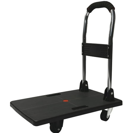 Alvantor Folding Hand Truck 200LB Capacity, Portable Platform Dolly Cart, Black
