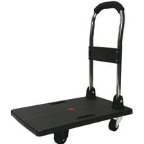 Alvantor Folding Hand Truck 200LB Capacity, Portable Platform Dolly Cart, Black