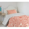 thumbnail image 4 of Ambesonne Mandala Quilted Bedspread Set 2 Pcs, Rural Meadow Wild Flowers, Twin Size, Peach Salmon, 4 of 6