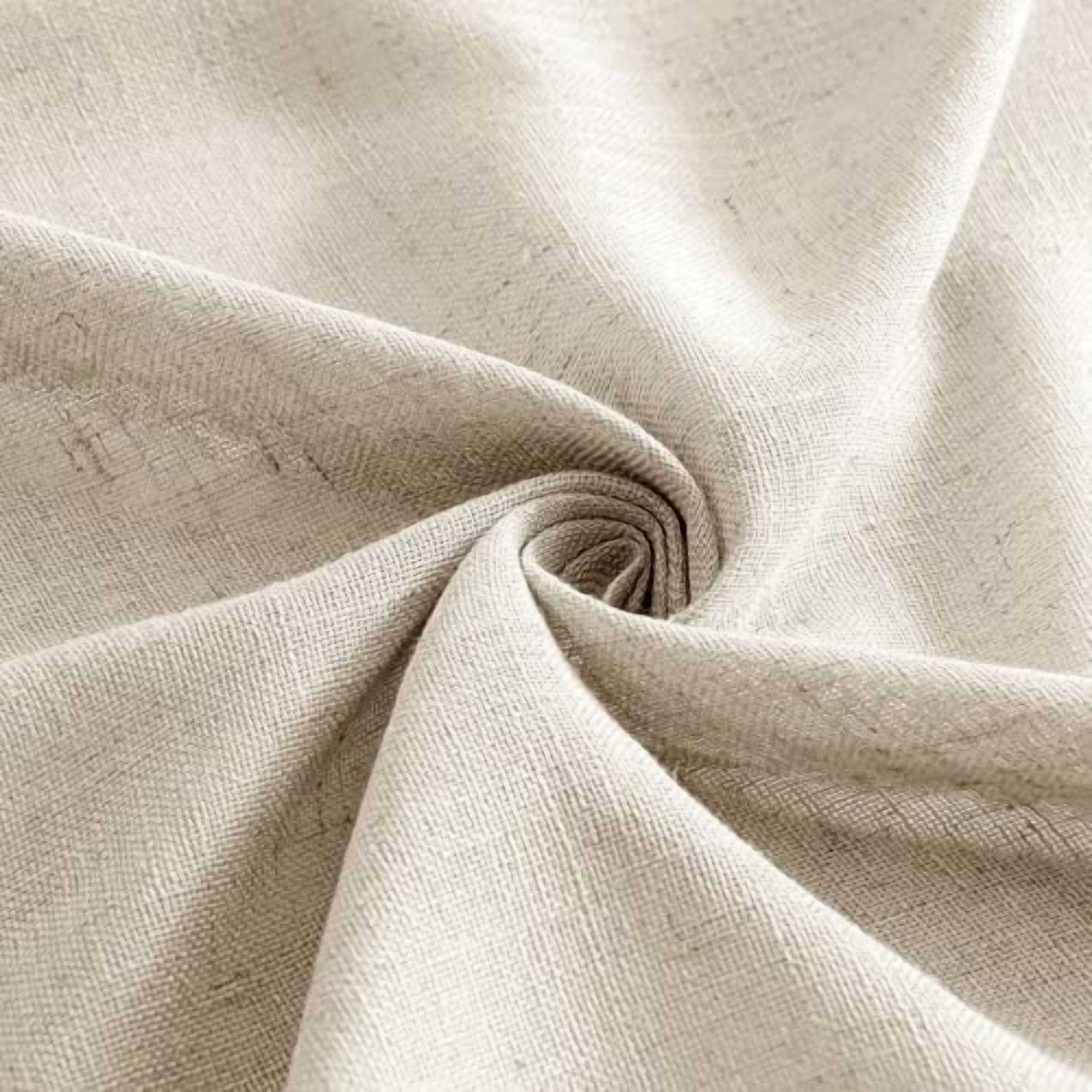 Beige Linen Curtains 54 Inch Length 2 Panels for Bedroom Living Room, Soft Linen Textured Window Drapes Semi Sheer Light Filtering Back Tab Rod Pocket Farmhouse Modern Burlap Look Decor
