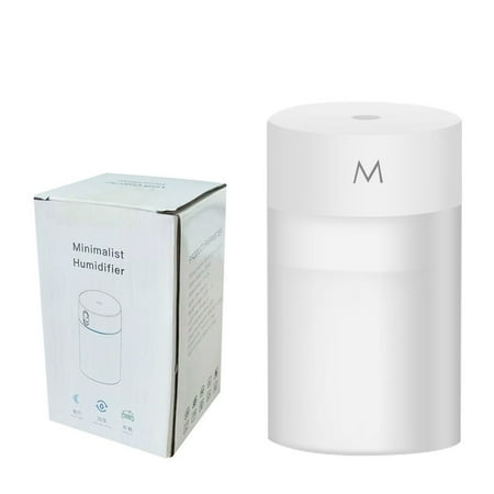 

260ml Ultrasonic Air Humidifier Mini Diffuser Aromatherapy Portable Usb Spray Atomizer Essential Oil Led Lamp for Car Home Super Quiet(White)