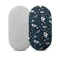 thumbnail image 2 of 2Pcs Baby Mose Sheet Bassinet Sheet Cradle Sheet Adapts To Rectangle Oval Pram Bassinet Pads Minky Dot Cartoon Fitted Sheet Set Baby Journal Memory Book, 2 of 6