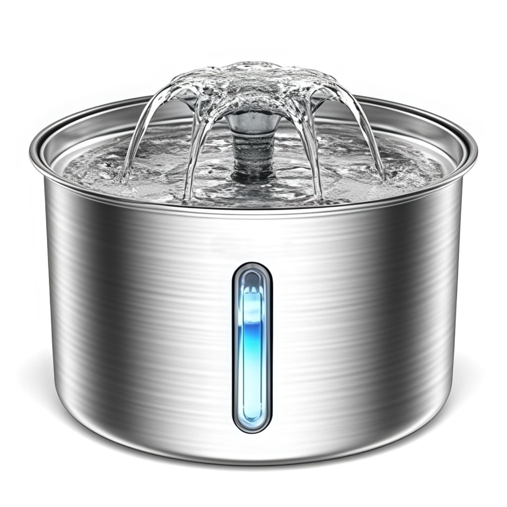 Motion Activated Pet Water Fountain Stainless Steel Construction USB for Home Use
