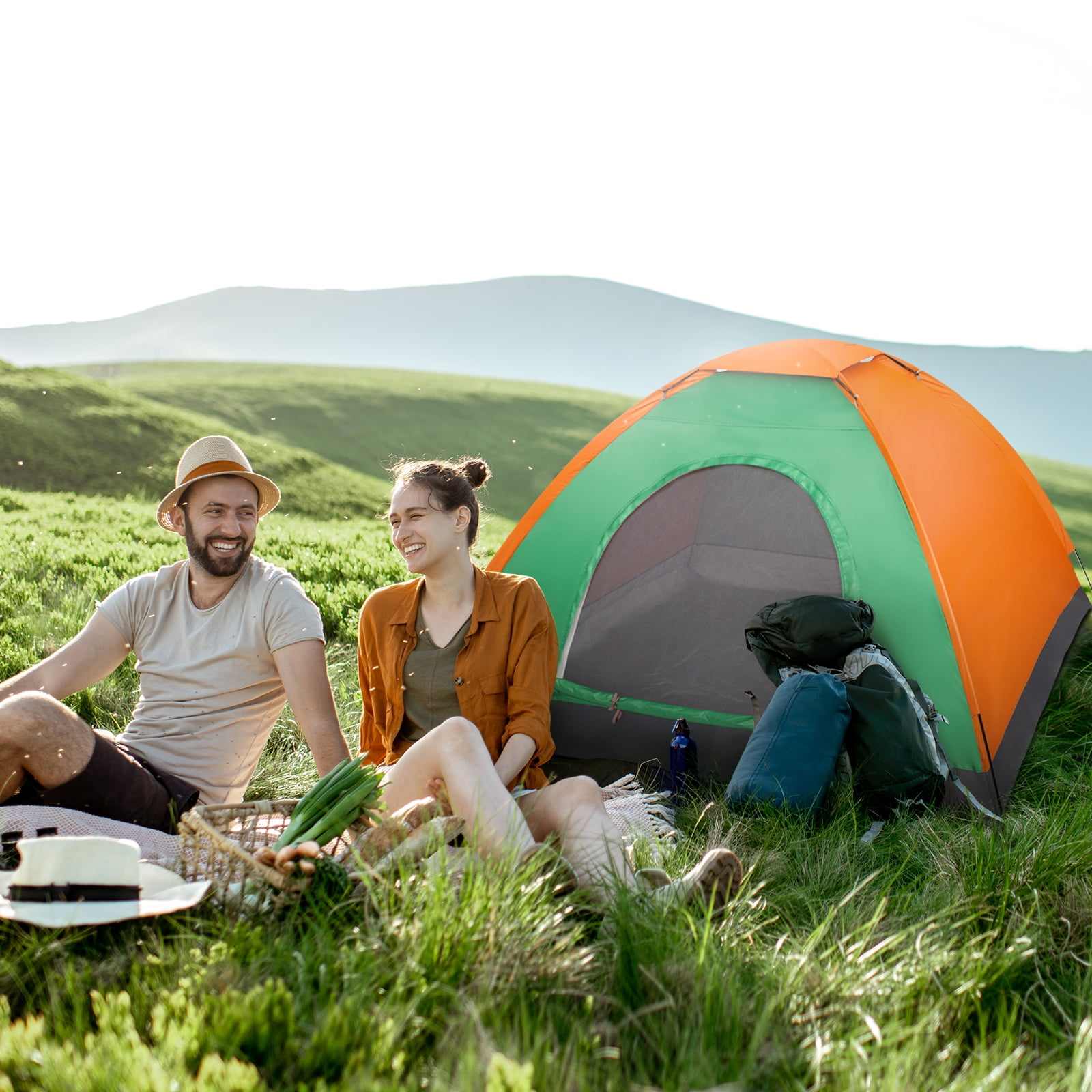 Wakeman Outdoors - Tenda da Campeggio per 2 Persone, con Telo Antipioggia e Borsa per Il Trasporto, Tenda Leggera da Esterno per Escursioni