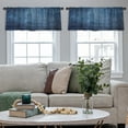 thumbnail image 3 of LALILO Kitchen Curtain Valance Striped Blue Jeans Rod Pocket Window Curtain 52"x 18" Set of 2, 3 of 6