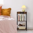 thumbnail image 5 of 3 Tier Vinyl Record Player Stand Turntable Cabinet with Charging Station Brown, 5 of 5