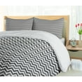 thumbnail image 5 of Ambesonne Chevron Duvet Cover Sets, Gradient Greyscale Zigzag, 2-King, Pearl Grey, 5 of 7