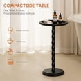 thumbnail image 3 of Hearthlight Home Round Side Table, Small Drink Table End Table with Solid Wood Leg for Living Room Bedroom Office,Black,12inch, 3 of 7