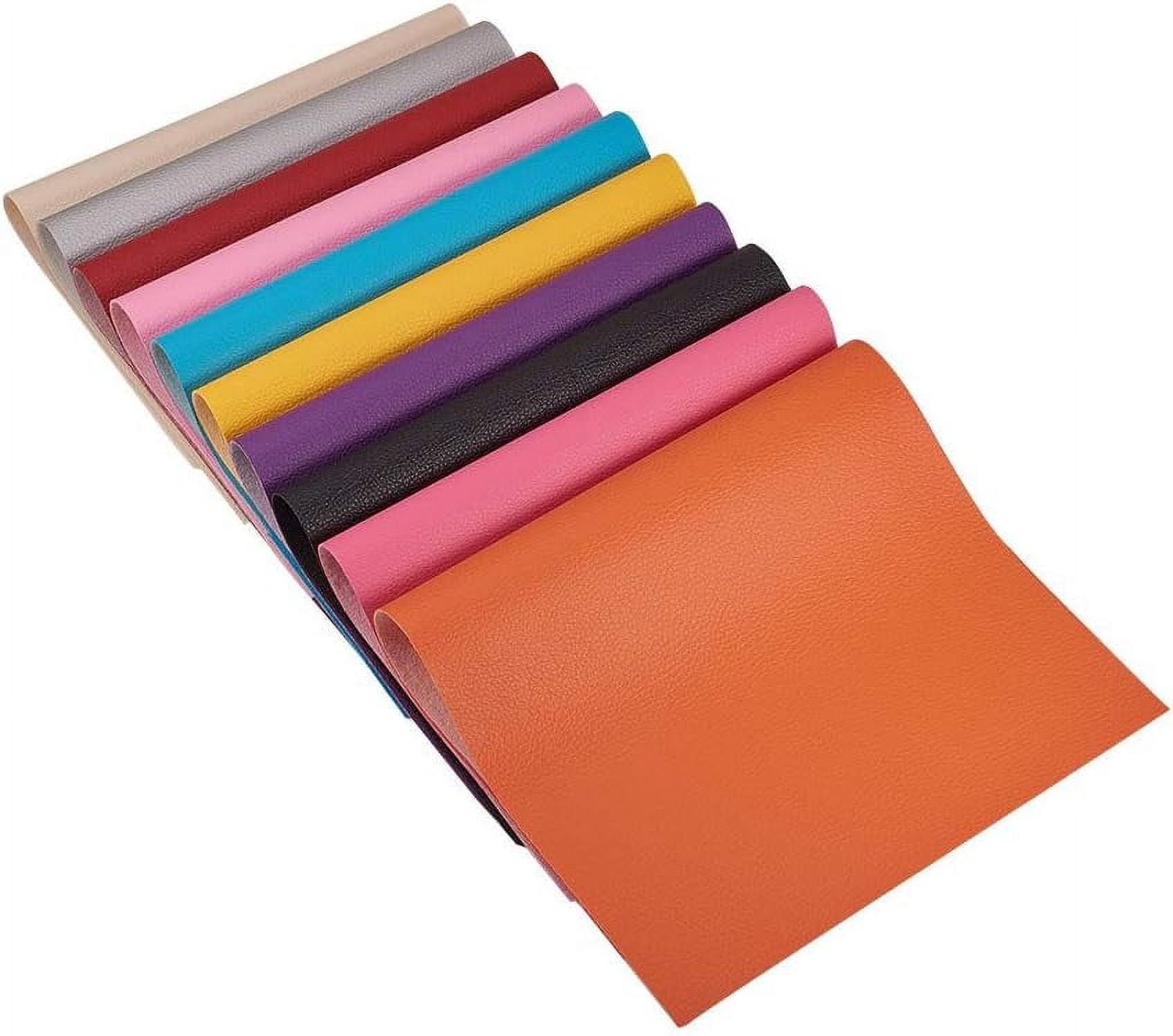 20Pcs Solid Color Leather Sheets Fabric PU Leather DIY Projects Mixed Color 34x20cm for Making Wallet Handbags Dressing Sewing Crafting