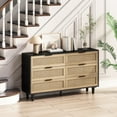thumbnail image 2 of 51.18"6-Drawers Rattan Storage Cabinet Rattan Drawer,for Bedroom,Living Room,Black, 2 of 11