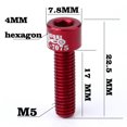 thumbnail image 4 of Tornillo de Aleación De Aluminio Sunnimix 4pcs Carretera Bicicleta Manillar Tallo M5 * 17 Mm Rojo, 4 of 8