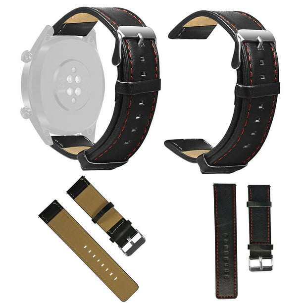 Fankiway Leather Watchband Straps Replacement for Huawei Watch Gt Active 46mm