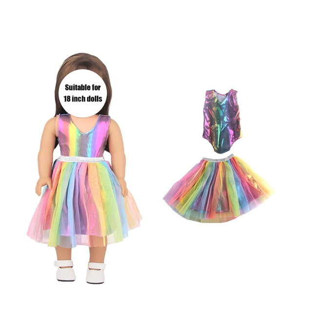 Xihbxyly Liquidación de Ropa de Mujer Vestido de Muñeca para Niñas Hermoso Vestido Brillante Adecuado para Muñecas de 18 Pulgadas Vestido de Muñeca de Navidad Sin Muñeca y Sin Zapatos