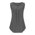thumbnail image 7 of HAiming Summer Tank Tops for Women Solid Sleeveless Round Neck Lace Tunic Shirt Dressy Casual Loose Pleated Blouse, 7 of 7