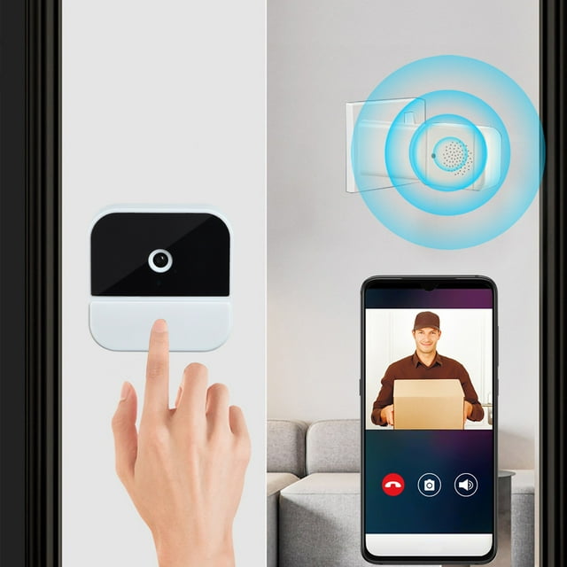 Wireless Remote Video Doorbell, Intelligent Visual Doorbell, Home Security, Night Vision, WiFi, Two-Way Intercom, 1080P Video, Motion Detection, Remote Playback, Easy Installation, Wide-Angle Camera