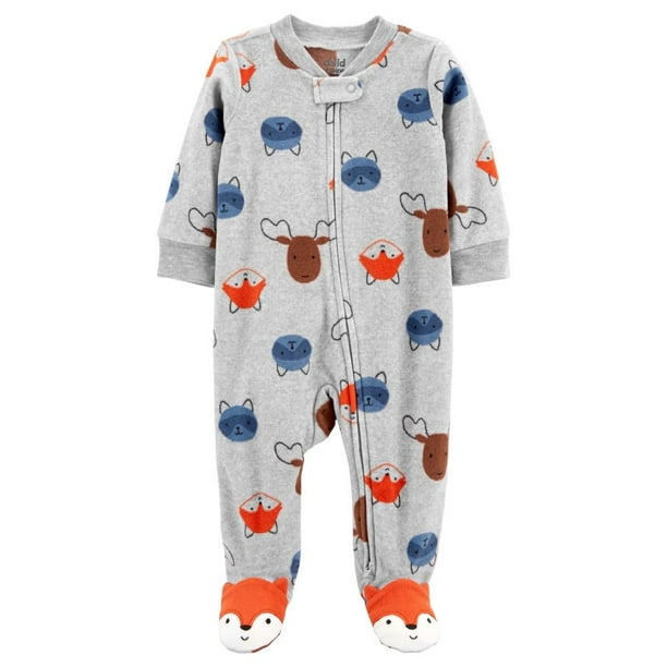 Mameluco Carter´s Child of Mine Niño 0-3 M Diseño Animales Gris