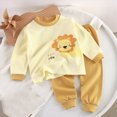 thumbnail image 2 of TOWED22 Toddler Baby Boy Clothes Color Blocking Outfits Fashion Fall Winter Sweatshirt Sweat Pant Kids Tops Shirt Pant Sets Size:4-5 Y,Color:Yellow, 2 of 4