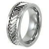 Men's Tungsten 8MM Gear Pattern Wedding Band - Mens Ring