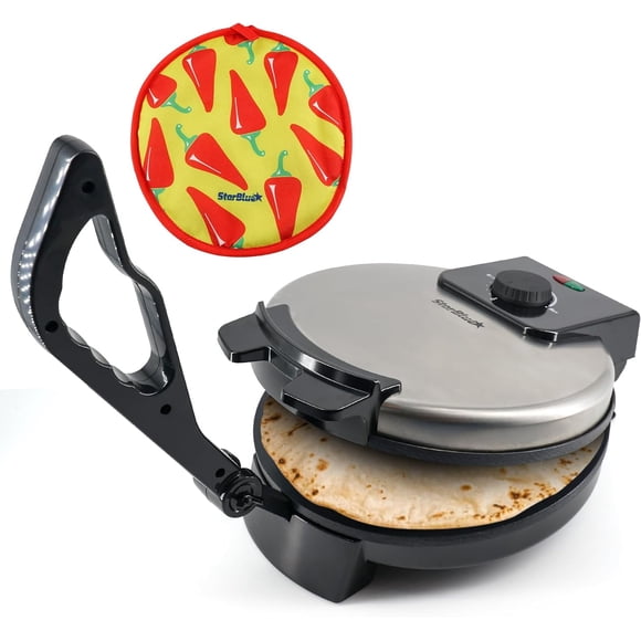 StarBlue Roti Automatique Électrique en Acier Inoxydable Antiadhésif 10 Pouces