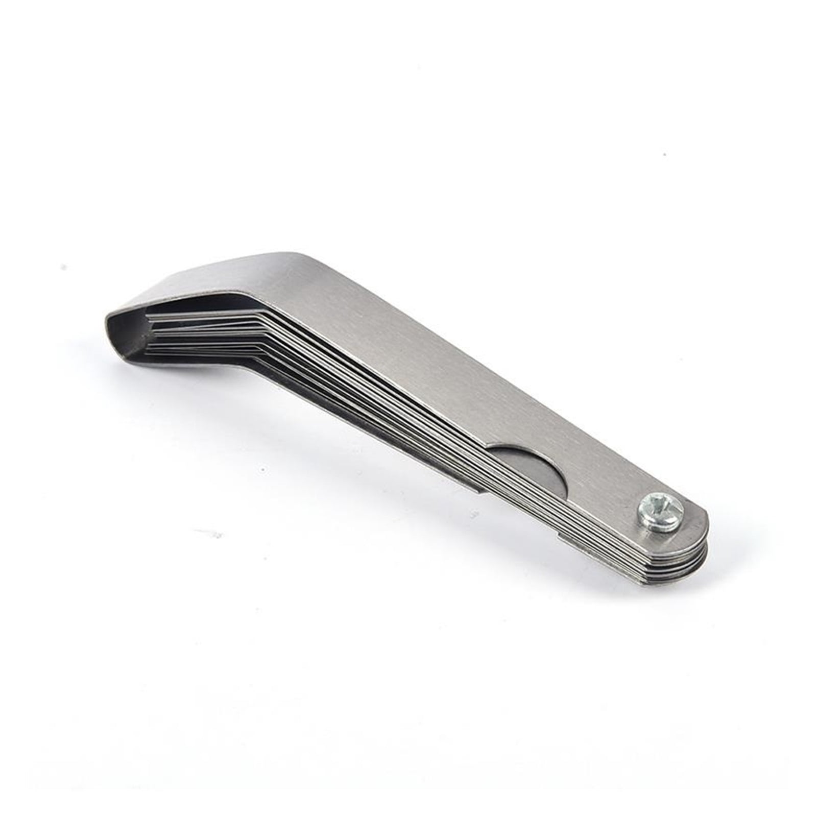 1 Set For 16 Blades Feeler Gauge 0.05 To 1mm Thickness Curved Stainless Steel Gap Metric Filler Feeler Gauge ,Easy to Use