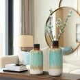 thumbnail image 4 of LuxenHome Three Earth Tones Ombre Tall Stoneware Vase 12.2" H x 5.31" W x 5.31" D, 4 of 6