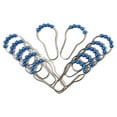 thumbnail image 4 of 14-Pcs PEVA Shower Curtain Set 72” w/ Anti-Slipping Rubber-Mat & 12 Stainless-Steel Beaded Hooks Blue, 4 of 7