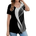 thumbnail image 2 of Endives Women's Tunic Tops Short Sleeve T-shirt Shirts Up Casual Ruched Blouses T shirt, 2 of 5