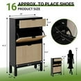thumbnail image 6 of Studyset Shoe Cabinet with 2Doors & 1 Drawer, Entryway Cabinet  Entrance Wooden Shoe Rack with Iron Legs, Slim Shoe Storage Cabinet, Modern Fluted Shoe Organizer pace-Saving Slim Shoe Cabinet, 6 of 9