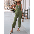 thumbnail image 5 of Womens Jumpsuits Dressy Summer Sleeveless U-Neck Casual Wide Leg Long Pants Rompers 2025 Green L, 5 of 7