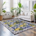 thumbnail image 3 of Large Area Rugs 5'x8', Summer Lemons Carpet Runner Indoor Outdoor Rugs Home Decor Aesthetic, Watercolor Yellow Fruits Blue Flowers Beige Non Slip Mats Washable Accent Rug for Living Room Bedroom, 3 of 8