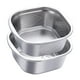 thumbnail image 2 of Juego de colador y bol de acero inoxidable, bol para mezclar, escurridor, lavabo cuadrado para lavar arroz 4600 ml, 2 of 9