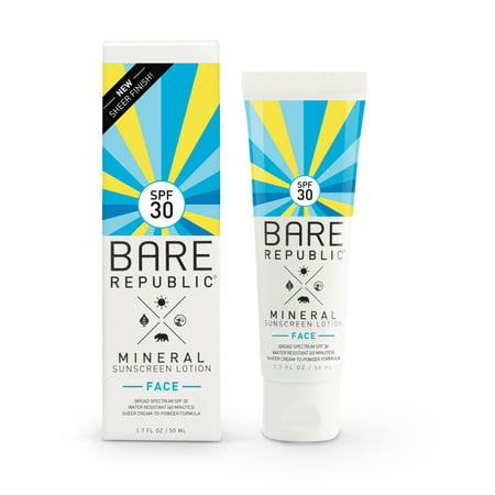 Bare Republic Mineral Face Sunscreen Lotion, SPF 30, 1.7 (Best Organic Sunscreen For Face)