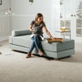 thumbnail image 2 of Jaxx Alon Daybed - Fold-Out Sleeper Chaise with Premium Memory Foam Queen-Size Mattress - Made in the USA - Ice, 2 of 5