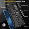 thumbnail image 3 of Motorola Moto G Play 4G 2024 Case with Lens Protection,Ring Holder Cover with Camera Cover & Kickstand Military Grade Shockproof Heavy Duty Protective Support Magnetic Car Mount Holder,Black, 3 of 7