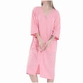 thumbnail image 5 of Sakmal Zip Front Womens Robes Waffle Kimono Long Length Plus Size Bathrobe for Women Cute Pink Ladies Robe XL, 5 of 5