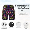 thumbnail image 3 of Yiaed Colorful Mexican Print Mens Swim Trunks Bathing Suit Compression Liner Beach Swim Shorts Swimwear Quick Dry Zipper Pocket No-Chafing Board Short-X-Large, 3 of 6