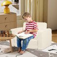 thumbnail image 4 of XJD Fold-Out Toddler Chairs for Kids, 2-in-1 Toddler Soft Sherpa Baby Couch Fold Out, Convertible Sofa to Lounger for Girls and Boys, Beige, 4 of 8